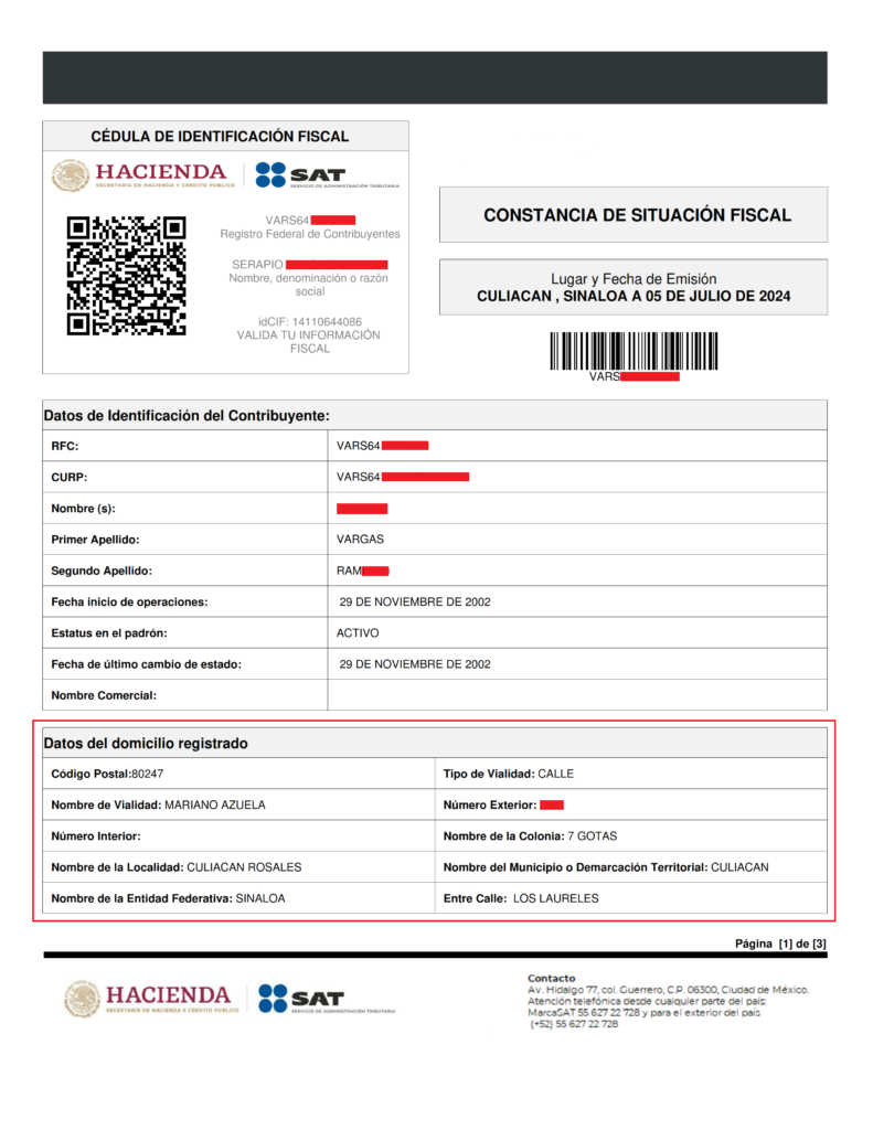 Domicilio ante el SAT