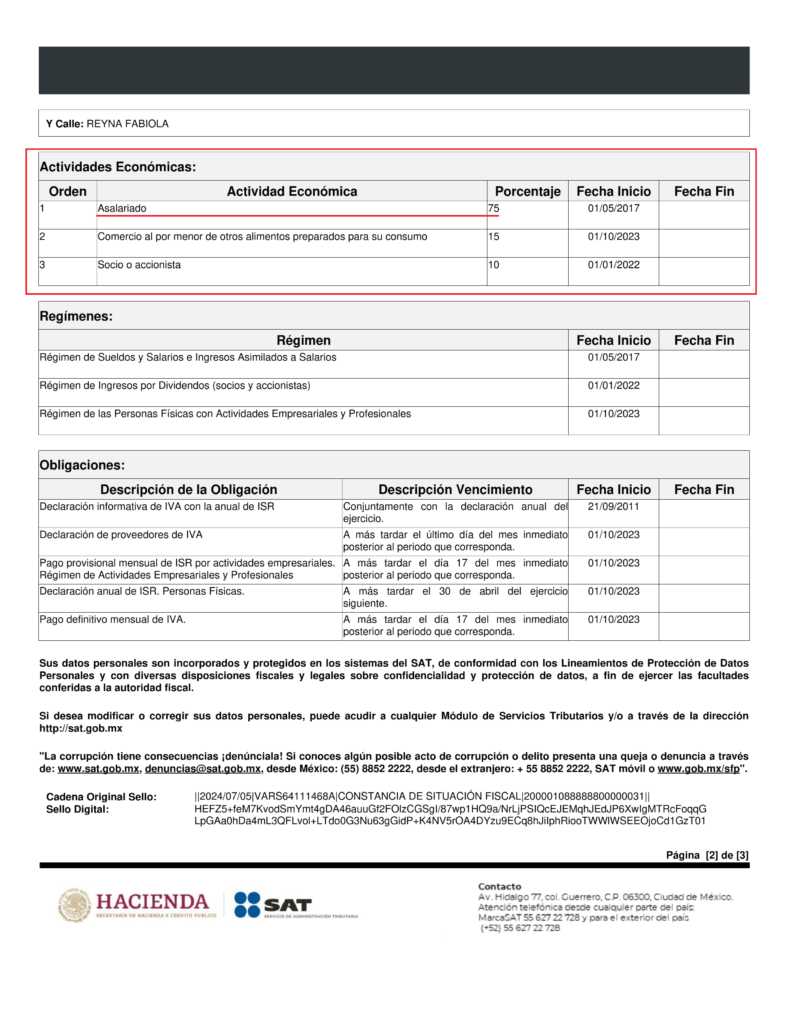 Constancia fiscal