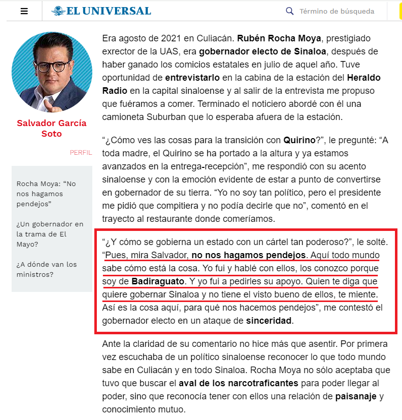 Confesión de Rocha